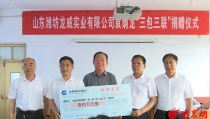 山东潍坊龙威实业有限公司捐赠100万元助力乡村振兴