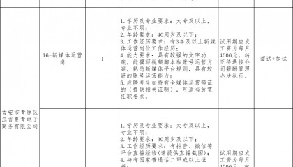 32人！吉安一国企公开招聘