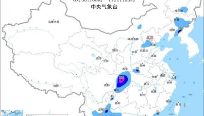黄色预警持续 13省份有大到暴雨 四川重庆有大暴雨