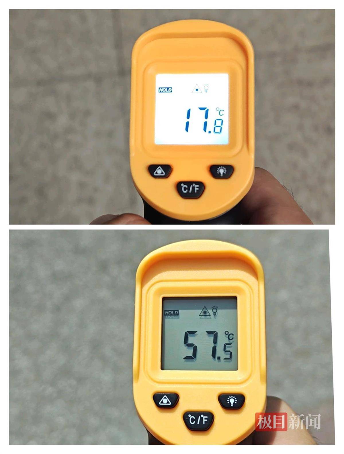 西安高温把柏油马路“晒化”了,记者实测街头温度超60℃,专家解读为何温度比天气预报高