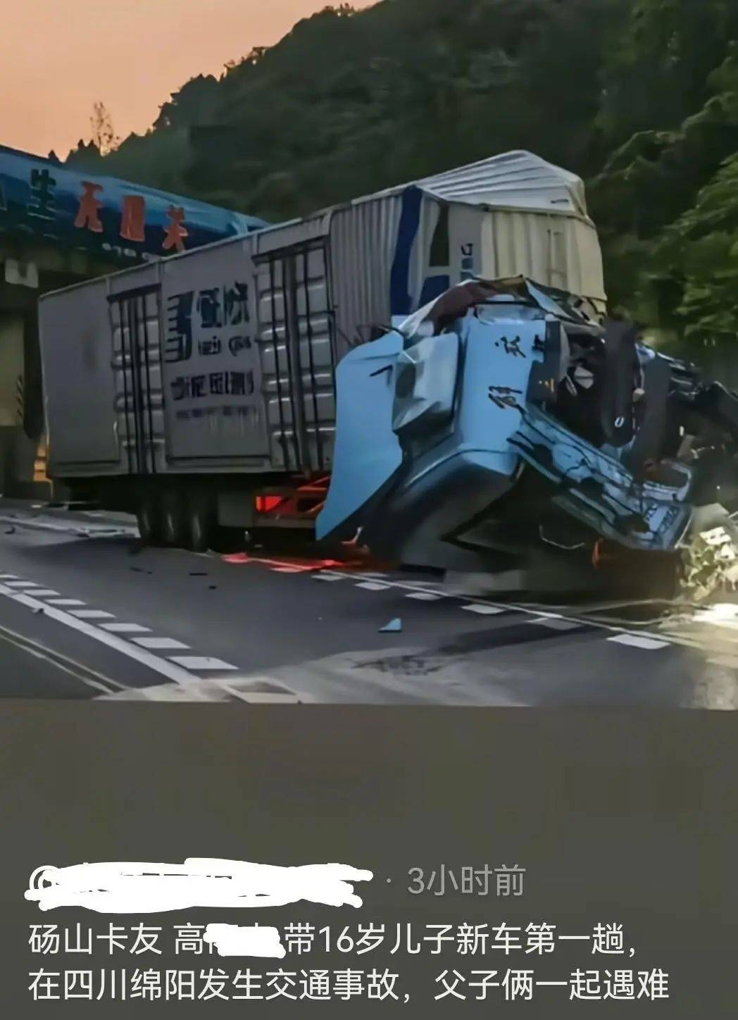 痛心!43岁父亲和16岁儿子在四川高速遇难
